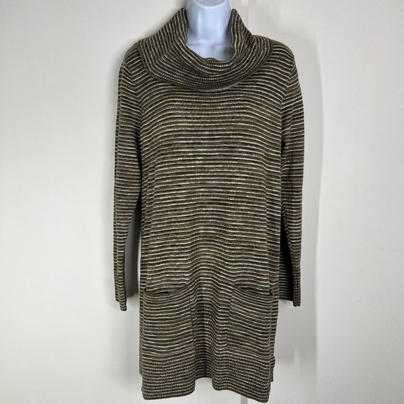 Anthropologie eight eight eight Cowell neck green and brown earth tones tunic, M - Picture 8 of 16